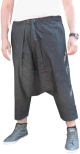 Pantalon sarouel jeans Al-Haramayn Deluxe avec ceinture a passant semi elastique pour homme - Modele Cordon