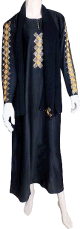 Abaya noire "Dubai" tissu satine avec strass