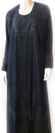 Abaya noire "Dubai" decoree de strass noires avec foulard assorti