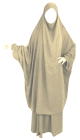 Jilbab adulte 2 pieces - Cape + Jupe evasee - Couleur beige