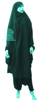 Jilbab (2) deux pieces cape et seroual (pantalon) - Couleur Vert canard