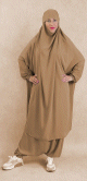 Ensemble Jilbab femme deux (2) pieces cape et sarouel (pantalon) - Couleur Caramel