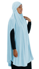 Grande cape - Hijab long de priere pour femme avec fentes - Couleur bleu ciel