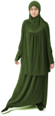 Jilbab Sport ample deux pieces (Cape + Jupe) pour femme - Marque Best Ummah - Couleur vert kaki