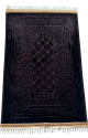 Grand tapis de prière de luxe (80x120 cm pour 1 à 2 personnes) - Sajjada salat - couleur noire unie avec motifs discrets